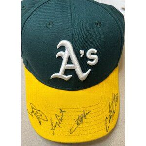 Oakland Athletics New Era Adjustable Velcro Hat Green & Yellow OSFM